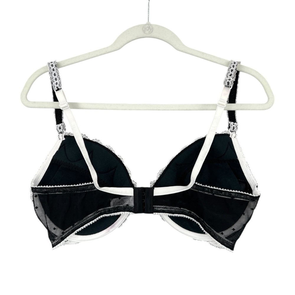 Cassandra Intimates 36D Black Lace Trim Balconette Bra Underwire Support - Picture 2 of 6